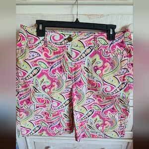 Shorts/Vibrant Pink and Green Bermuda